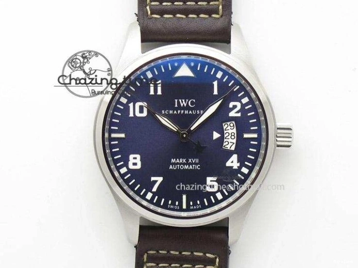 MIROTIME 0320 Pilot Chrono SS IW387808 CF3 ZF 1:1 Best Edition On Brown Leather Strap A Soft 7328